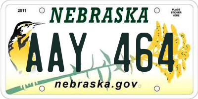 NE license plate AAY464