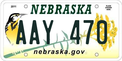 NE license plate AAY470