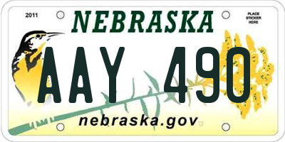 NE license plate AAY490