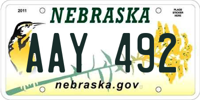 NE license plate AAY492