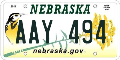NE license plate AAY494