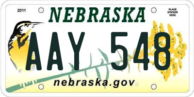 NE license plate AAY548
