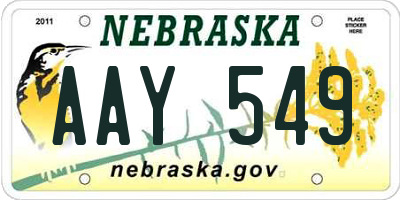 NE license plate AAY549