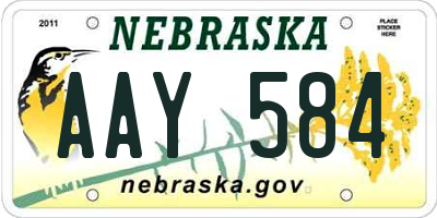 NE license plate AAY584