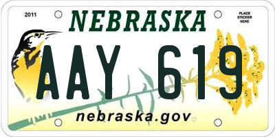 NE license plate AAY619