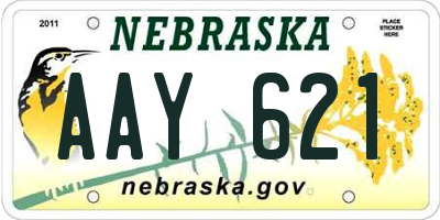 NE license plate AAY621