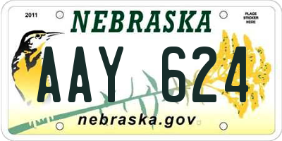 NE license plate AAY624