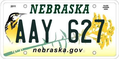 NE license plate AAY627