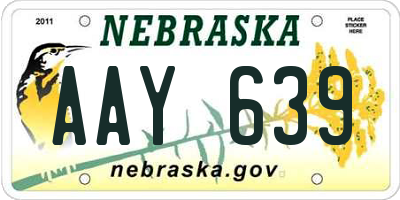 NE license plate AAY639