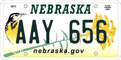 NE license plate AAY656