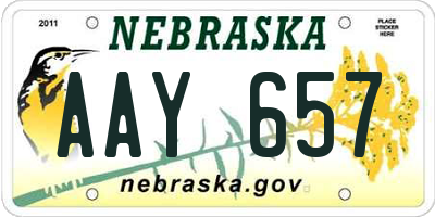 NE license plate AAY657