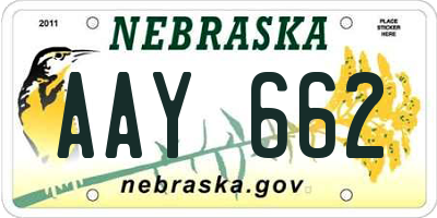 NE license plate AAY662