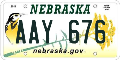 NE license plate AAY676