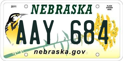 NE license plate AAY684