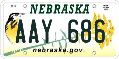 NE license plate AAY686