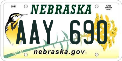 NE license plate AAY690