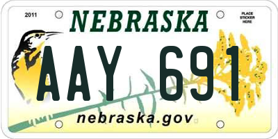 NE license plate AAY691