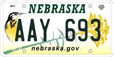 NE license plate AAY693