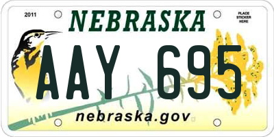 NE license plate AAY695