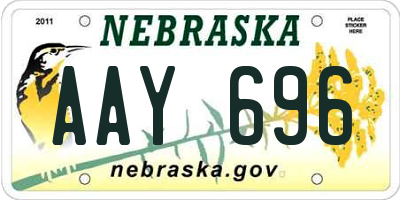 NE license plate AAY696