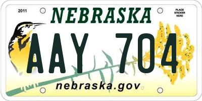 NE license plate AAY704