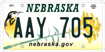 NE license plate AAY705