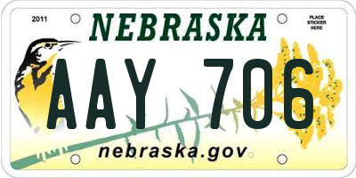 NE license plate AAY706