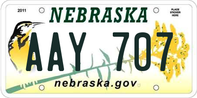 NE license plate AAY707