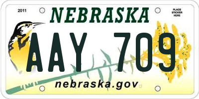 NE license plate AAY709