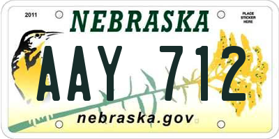 NE license plate AAY712