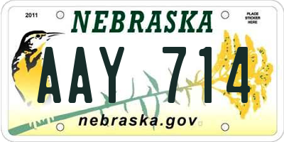 NE license plate AAY714