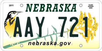 NE license plate AAY721