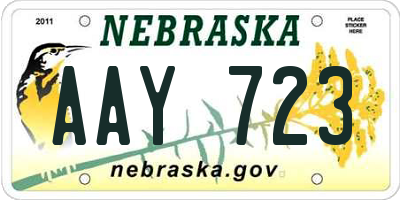 NE license plate AAY723