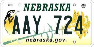 NE license plate AAY724