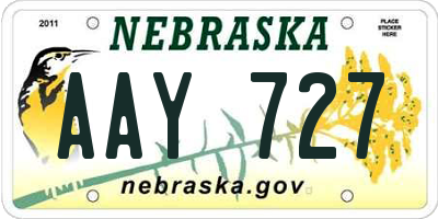 NE license plate AAY727