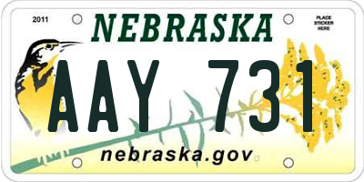 NE license plate AAY731