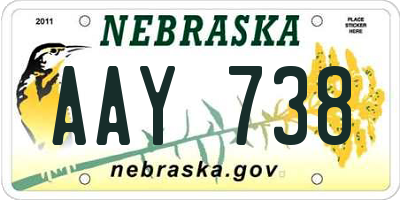 NE license plate AAY738