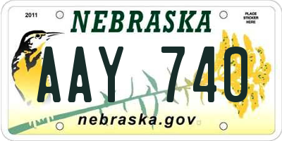 NE license plate AAY740