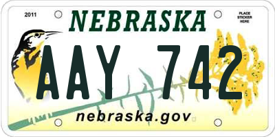 NE license plate AAY742