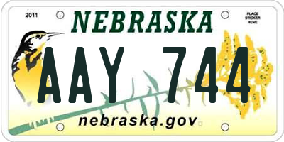 NE license plate AAY744