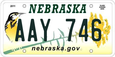 NE license plate AAY746