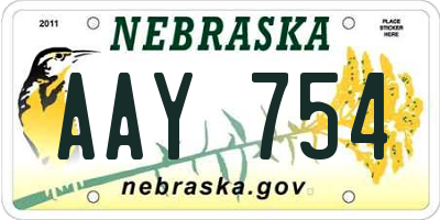 NE license plate AAY754