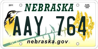 NE license plate AAY764