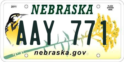 NE license plate AAY771