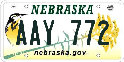 NE license plate AAY772