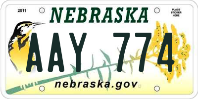 NE license plate AAY774