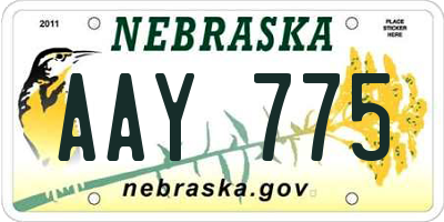 NE license plate AAY775