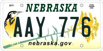 NE license plate AAY776