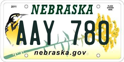 NE license plate AAY780