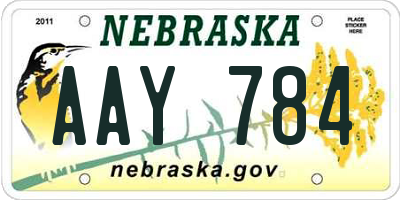 NE license plate AAY784